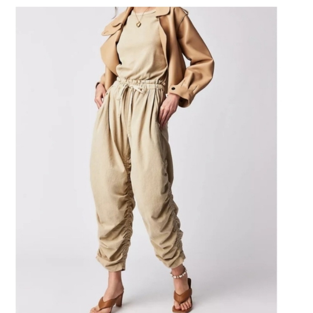 Free People Womens Sand Jam Casual Tan Jumpsuit rubber 
Medium